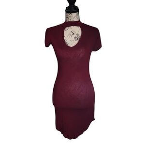 Adam Levine Mock Neck Cut-Out Mini Dress, Size Small